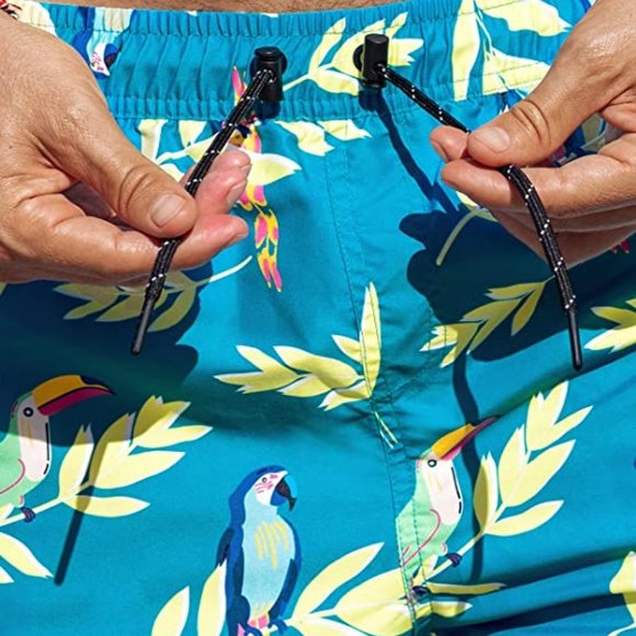 Men's Swimming Trunks with Comfortable Mesh Lining Drawstring Board Shorts NWT - Picture 2 of 6